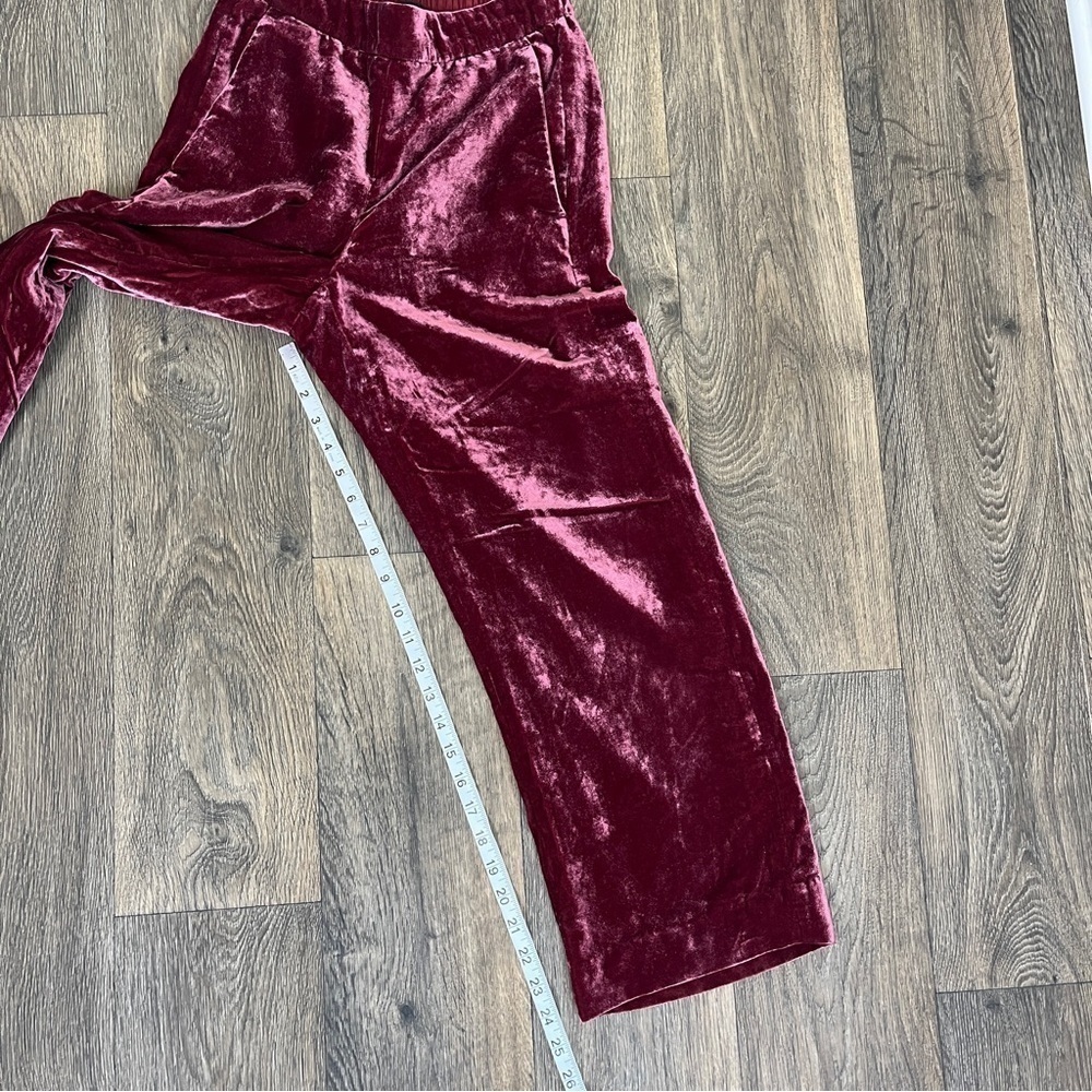 J.Crew Women’s Size 0 Crushed Velvet High Rise Cropped Wide Leg Trousers Pants - Picture 12 of 15